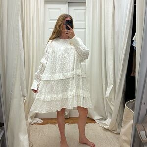 &Daughter Freda Tiered Embroidered Cotton-voile Mini Dress